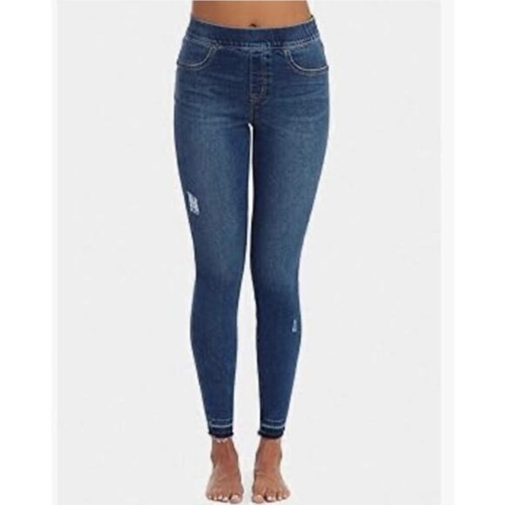 SPANX Distressed Ankle Skinny Jeans‎ in Medium Wash Size Small
